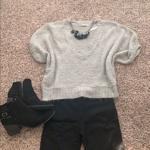 Dolman sleeve cropped sweater